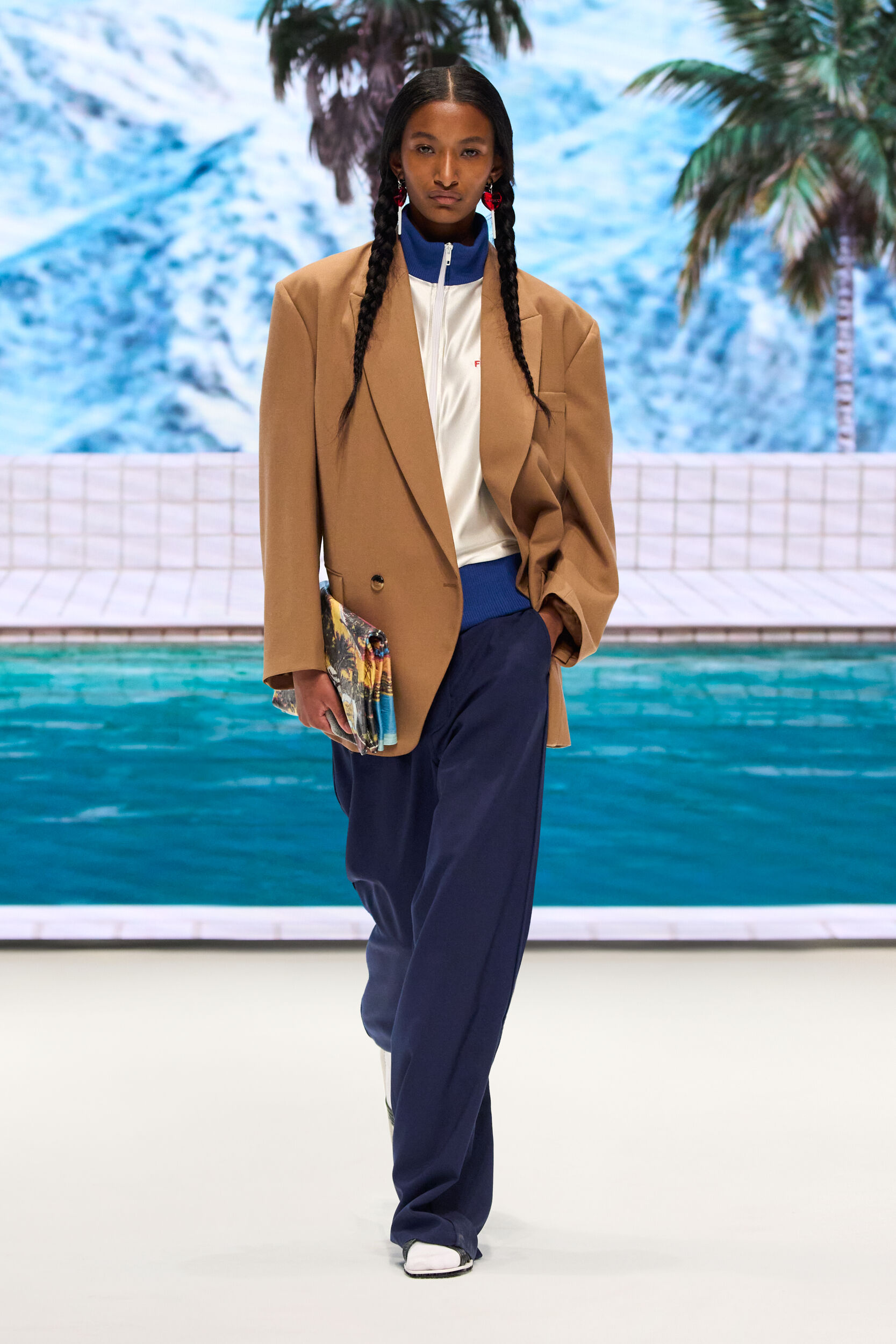 Light Wool Trousers Navy